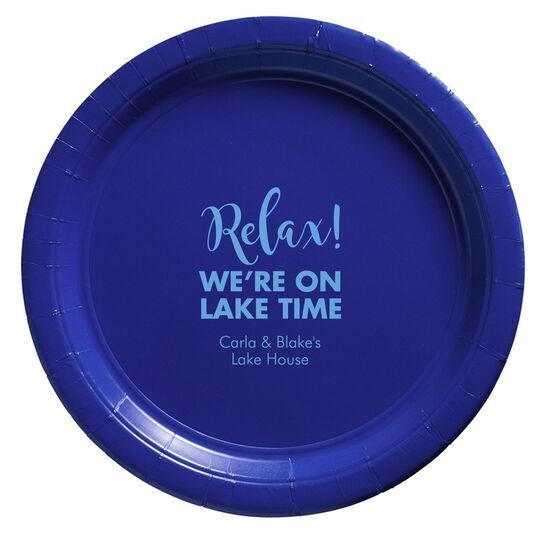 Relax We're on Lake Time Paper Plates
